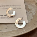 925 Sterling Silver Geometric Smooth Round Shape Stud Earrings for Women Korean Style Jewelry