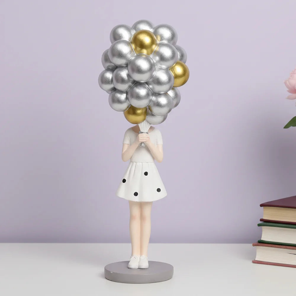Creative Coffee Table Newest Pink Bunch Balloon Modern Cute Girl Figurine Nordic Kid Girls Bedroom Ornament Decoration