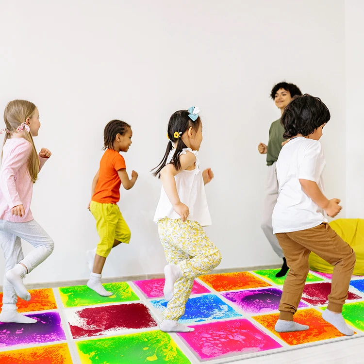 Liquid Sensory Floor Tiles Decorative Tiles Liquid Crystal Liquid Decorative Tiles Rubber Children Autism Kids CPC