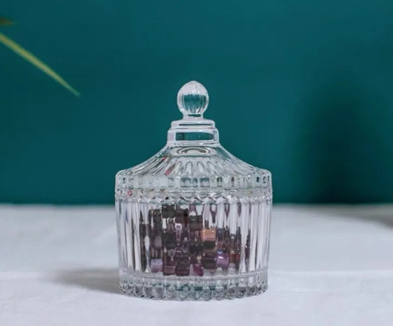 Wholesales Mini Glass Container Soy Oil Empty DIY Glass Candle Jar  Heat-resistant Lead-free Glass Sugar Jar With Lid