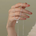S925 Sterling Silver Crystal Zirconia Pendant Necklaces for Girl Gifts Wedding Jewelry YB-XY-418