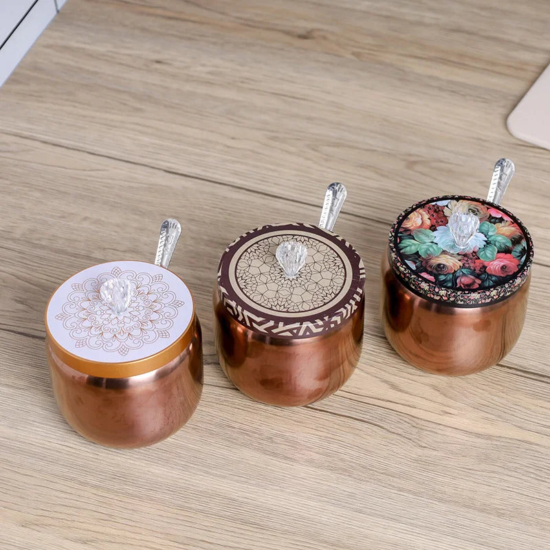 Wholesale Set 3 Stainless Steel Seasoning Bottle Rose Gold Finish Spoon Food Storage Container Kitchen Accessories for Parties