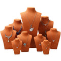 Custom Jewellery Necklace Display Stands Camel Microfiber Jewelry Displays Stand Series for Pendant Necklace Bust