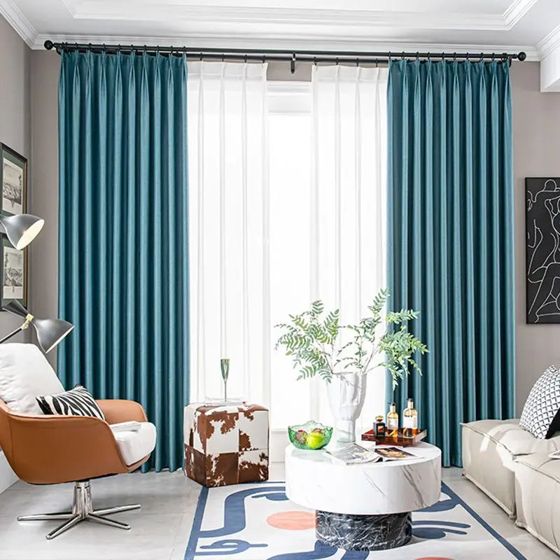 Popular Trendy Modern Minimalist High Shading Woven Polyester Blackout Curtains for Bedroom Living Room OEM Customization