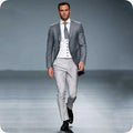 2025 Latest Design Costume Homme Grey Tailcoat Men Suits for Wedding Groom Suit Party Groom Tuxedos Prom 3 Pcs Blazer Sets