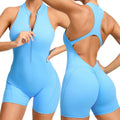 Jumpsuit Women 2024 One-Piece Non-Service Line With Tight Zipper Sports Yoga Wear Quick Dry Pleats Fitness Jumpsuits Playsuits