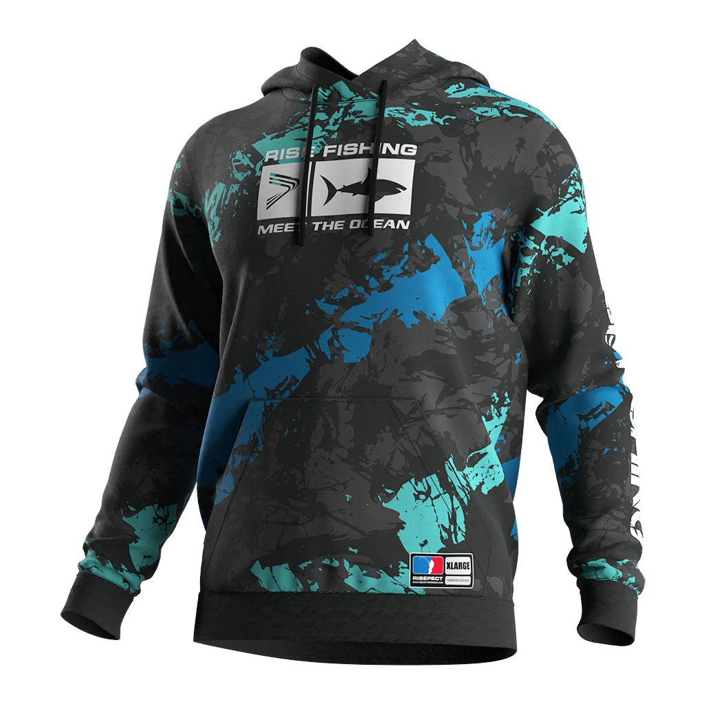 Men's Upf 50+ Waterproof Hoodie Sweatshirt Comfortable Fleece for Heavy Surf Fishing