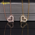 Best Selling Fashion Pendant Necklaces 925 Solid Silver Women Iced Out Moissanite Heart Pendant Necklace GRA Certificated