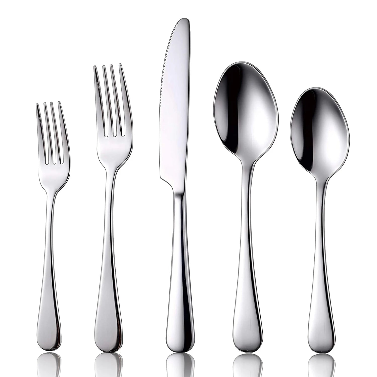 Smooth Easy Cleaning 24pcs Flatware Restaurant Hotel Silverware Spoon and Fork Set Stainless Steel Cutlery