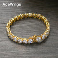 BB207  8mm 7inch 8inch Brass Zircon Tennis Chain Bracelet Hip Hop Jewelry Gold Silver CZ Bracelet Iced Out