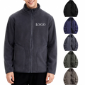 Men's Polar Fleece Reversible Velvet Fleece Stand Collar Zipper Solid Coat Winter Outerwear Jacket Custom Fleece Jacket