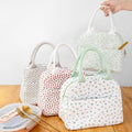 Wholesale Fashion Corduroy Floral Cherry Printing Takeaway Insulated  Lunch  Bag Thermal Insulation Portable Picnic Cooler  Bags