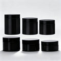 WOGU 50ml 80ml 100ml 120ml 150ml 200ml Empty Black Plastic Cosmetic Packaging Shampoo Container Cream Storage Jar