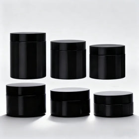 WOGU 50ml 80ml 100ml 120ml 150ml 200ml Empty Black Plastic Cosmetic Packaging Shampoo Container Cream Storage Jar