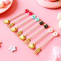 Vintage Luxury Mini Stainless Steel Spoon Transparent PP Measuring Thermoforming Automatic Jam Honey Spoon Coffee Black