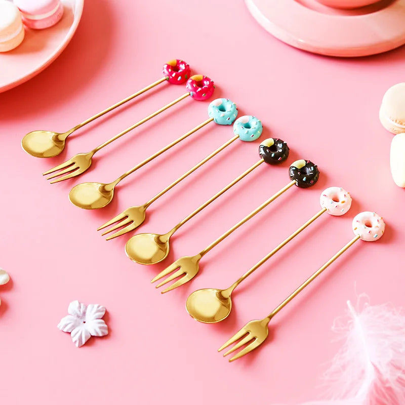 Vintage Luxury Mini Stainless Steel Spoon Transparent PP Measuring Thermoforming Automatic Jam Honey Spoon Coffee Black