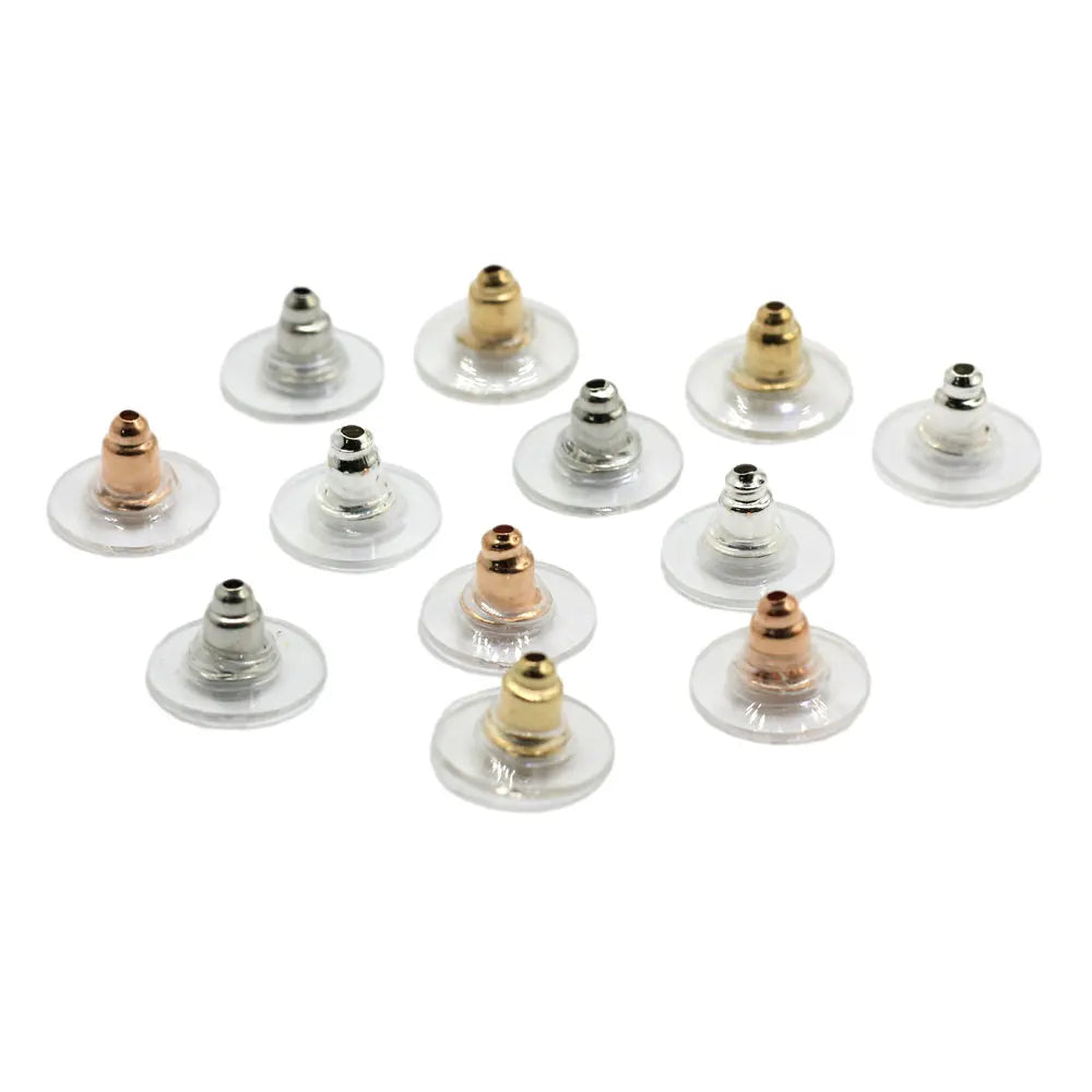 100Pcs/Bag 6*10MM Clear Plastic Earring Backs Stopper Rubber Earnuts Stud Earrings Back Earstud DIY Jewelry Making Findings