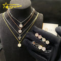 Wholesale Women Fashion Jewelry Sets Sterling Silver 925 Moissanite 8mm Main Stone Necklace & Stud Earrings Fine Jewelry