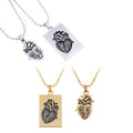 Personalized Fashion Hip Hop Rap Pendant Necklace European Creative Heart Carving Couple Necklace for Valentine's Day Gift