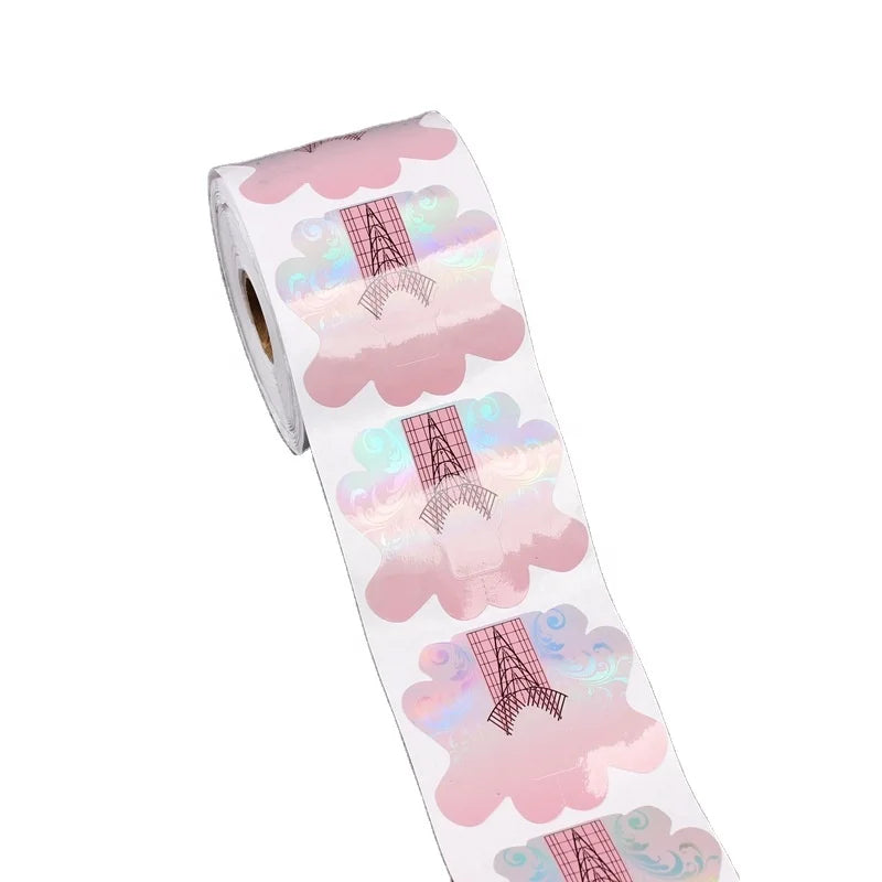 Sunkin Private Label 500pcs Per Roll Dual Head Longer Paper UV Gel Nail Sculpture Rocket-shape Form Extension Pink SK-NF03 Model