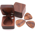 Diy Engravable Handmade Guitar Picks Wood Pick Box with 3 Wood Picks Guitar Accessories Parts