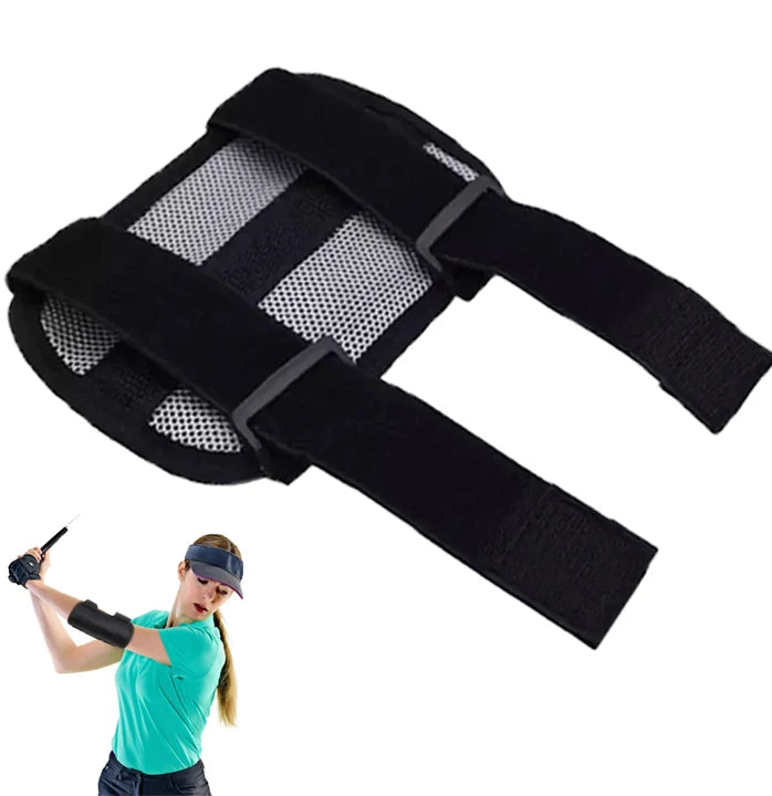 Nylon Black Golf Elbow Brace Arc Corrector Straight Practice Swing Training Aids with Arm Bending Alarm Effective 55g