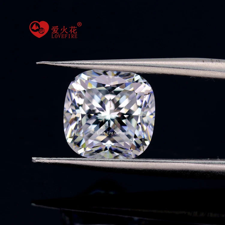 Ready Stock D White Cushion Shape Loose Synthetic Cz Zirconia Stone 5A Grade Cubic Zirconia