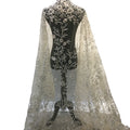 Customised Silver Lace Beads 3D Flower Sequin Beaded Lace Fabric Luxury Champagne Gold Lace Fabric