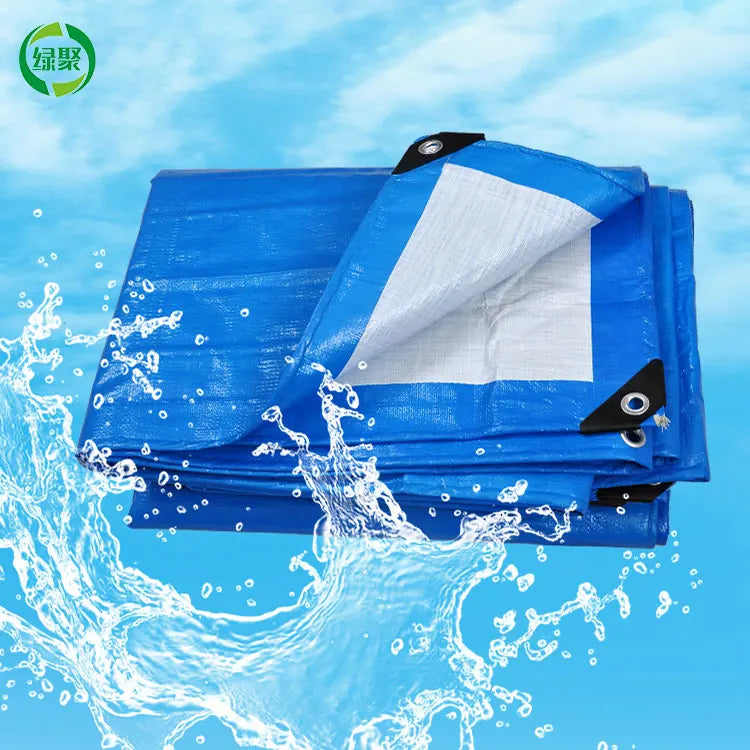 12x20 Ft 6x4 m Waterproof Blue and White Pe Tarpaulin Poly Tarps