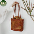 Emg6354 Product Laminated Ladies PP Handbag Shoulder Woven Shopping Bags Design Beach Bucket Purse Hand Made Women Tote Bag