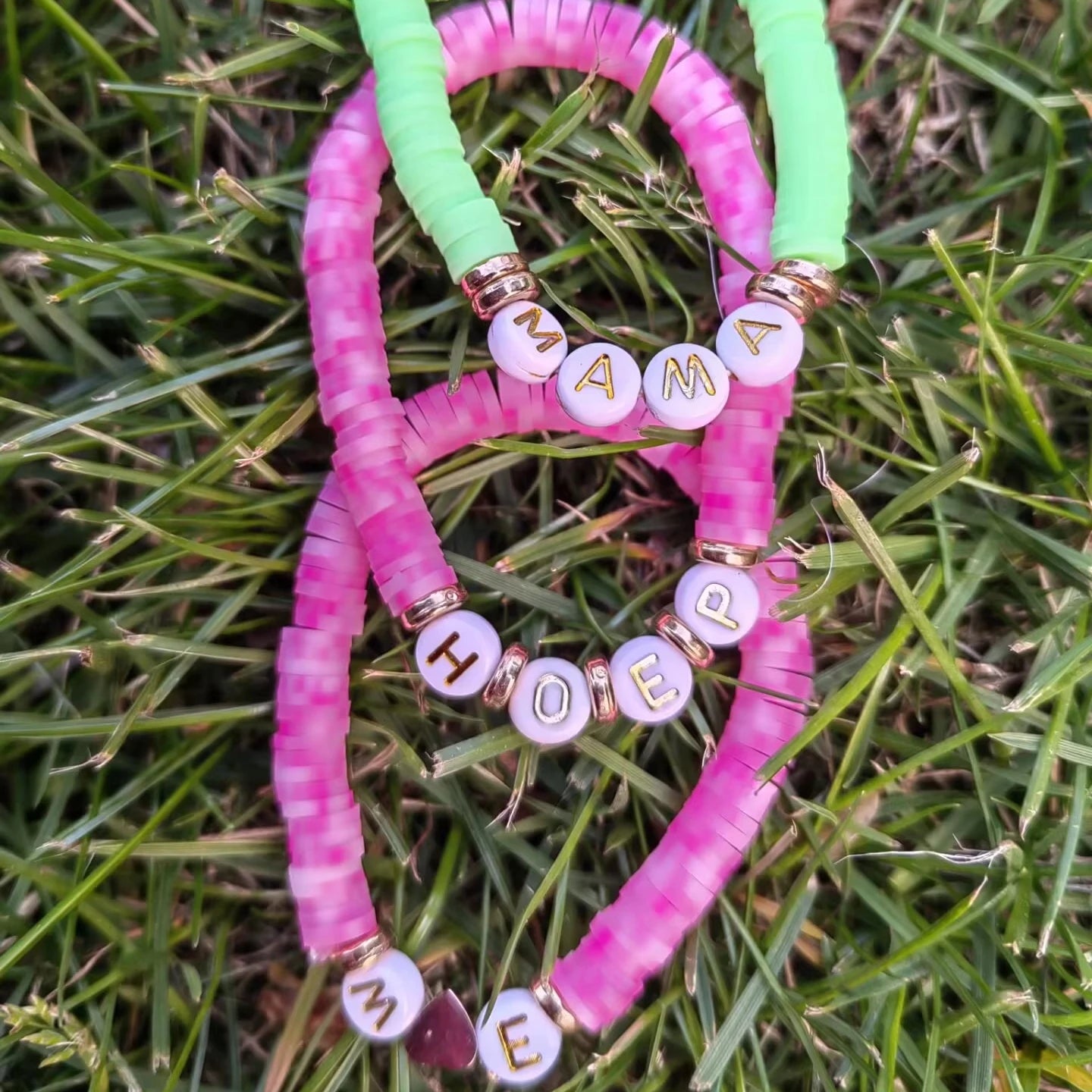 DIY Yourself Summer Series Colorful Polymer Clay Beads Bracelets Handmade Elasticity Custom Words Beaded Bracelets for Women Men