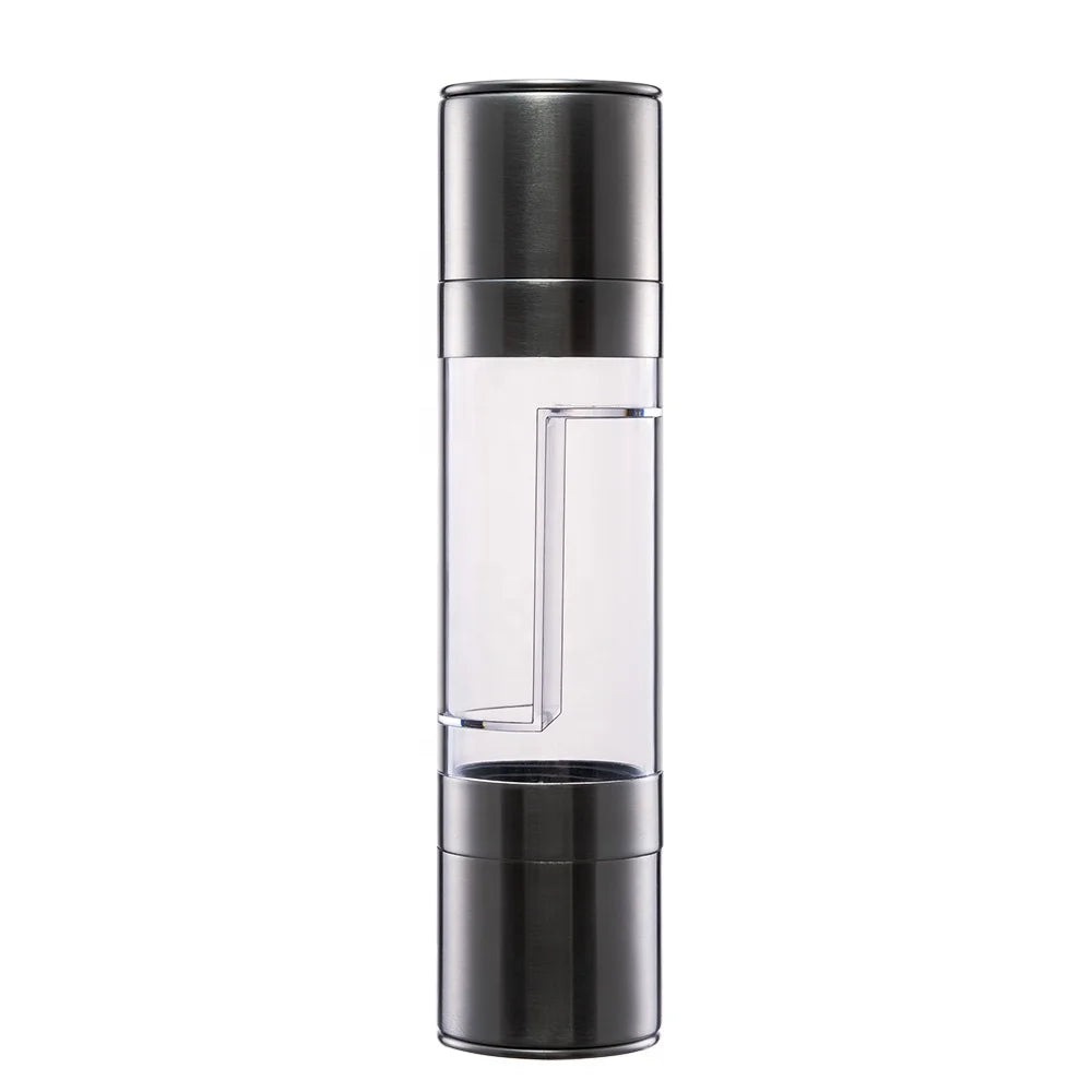 Kitchen Seasoning Shaker Adjustable Coarseness Acrylic Spice Mill 2 in 1 Stainless Steel Manual Salt and Pepper Grinder Set