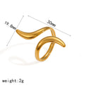Resizable Streamline Shell Stars Women Fashion Jewelry Stainless Steel Rings 18k Gold Plated