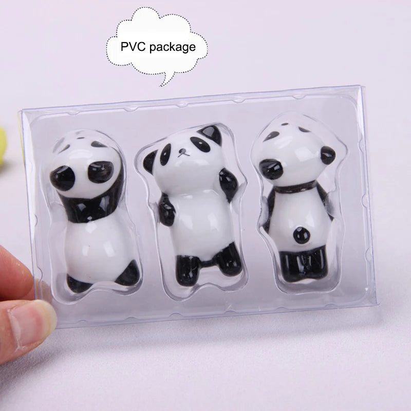 Creative Ceramic Panda Chopstick Holder Set Cute Bear Dinnerware Chopstick Rest Porcelain Craft Ornament