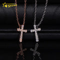 Fine Jewelry Diamond Pendant Necklace 925 Solid Silver Pass Diamond Tester Moissanite Cross Pendant