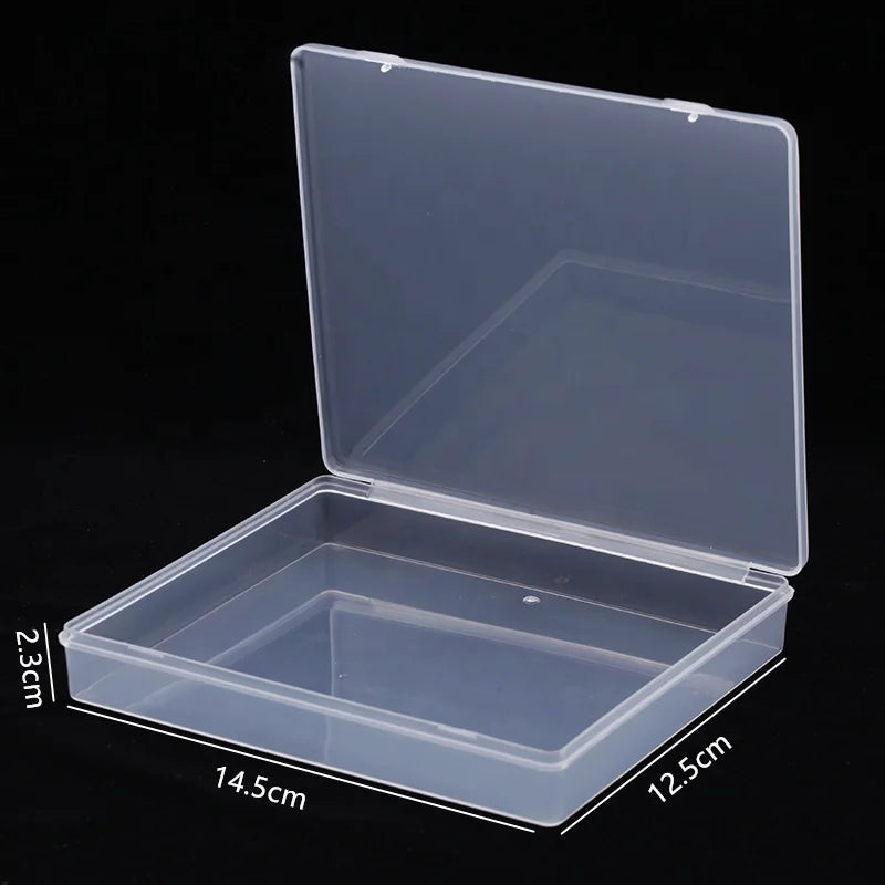 Individual Lids Classic Rectangle Injection Transparent Thick Plastic Box for Office Card Organizer