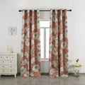 American Style Chinese Plum Blossom Floral Print Curtains Green Pleated Grommet Decorative Window Coverings for Office and Cafe