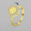 Gold Color Anti Anxiety Ladies Plant Luxury Women's Ring Zircon Jewelry for Birthday Gift Free Shipping