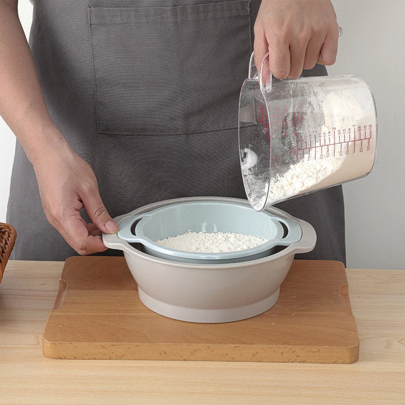 Multifunctional Plastic Leakage Sieve Spoon Kitchen Household Creative Colander Flour Fine Baking Sieve