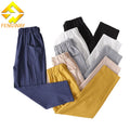 Fengway Custom Women Cotton Linen Ankle Length Elastic Waist Loose Fit Breathable Comfortable Plain Color Summer Pants