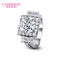 Cadermay Customize Silver925 Moissanite Ring 11mm 5ct Main Round Moissanite Diamond Engagement Party Ring for Women Men