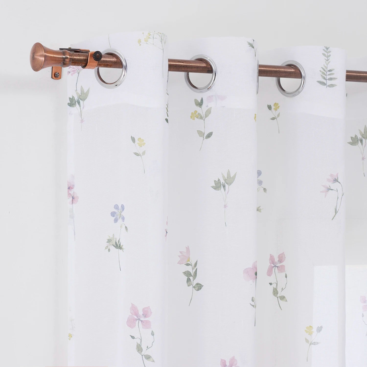 Floral Printed Polyester Curtains & Valances Window Decor for Living Room Look Like Sheer Tulle for Home Use