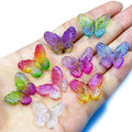 Hot Selling Resin Diy Crafts Accessory Attractive Paillette Gradient Color butterfly Charms Flatback Resin Crafts Embellishments