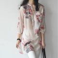 Fashion Cotton Linen Floral Blouse Shirt Casual Loose Buttons Tops Casual Summer Ladies Female Women Long Sleeve Blusas Pullover