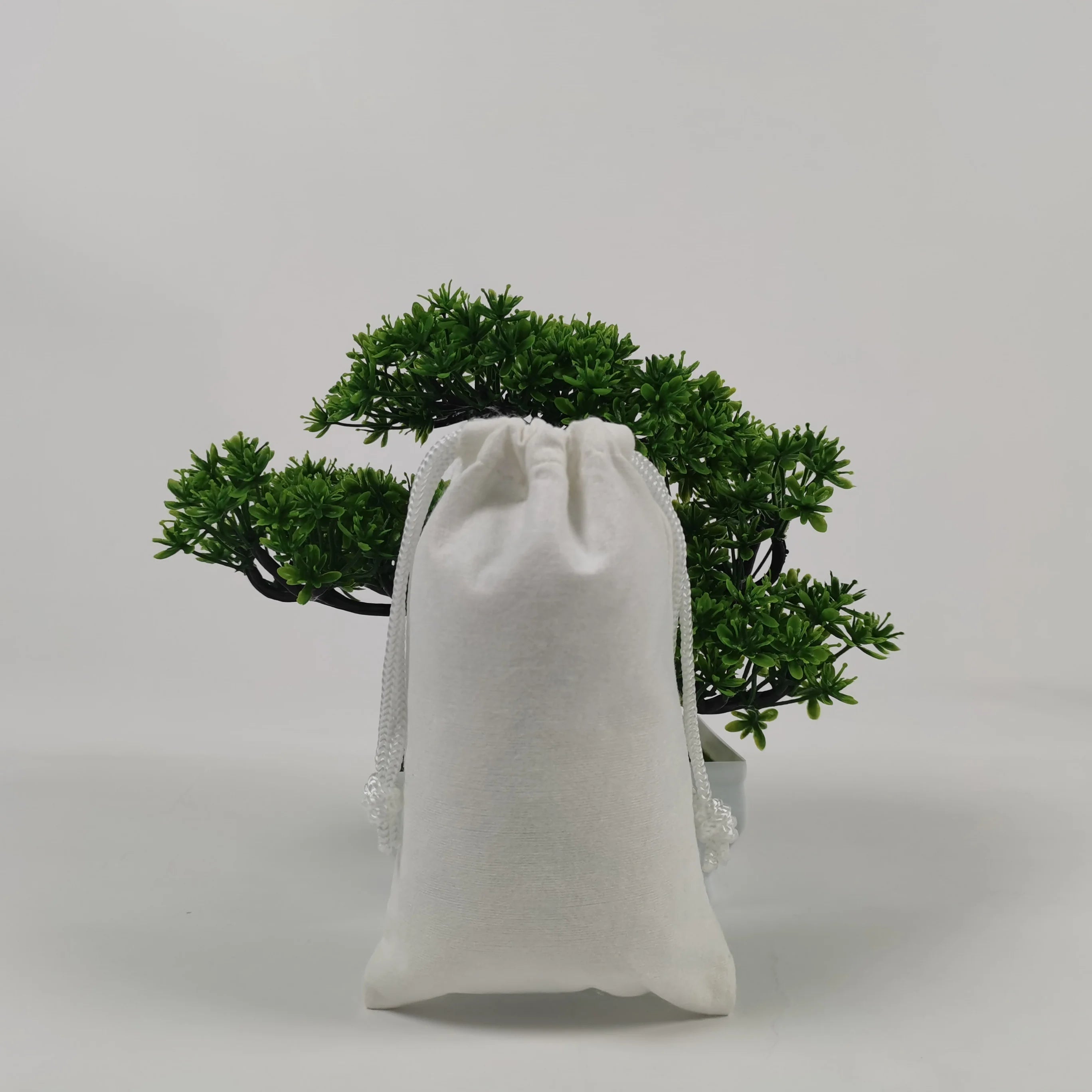 Coloured Muslin Linen Drawstring Bags Double Drawstring Cotton Bag Eco Small White Cotton Square Drawstring Bag