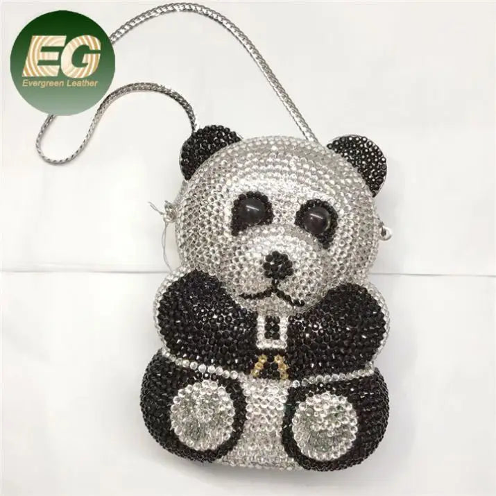 EB1098 Factory Wholesale Luxury Designer Purse Crystals Evening Wedding Party Bags for Women Handbag Panda Clutch Bag MegaBDM