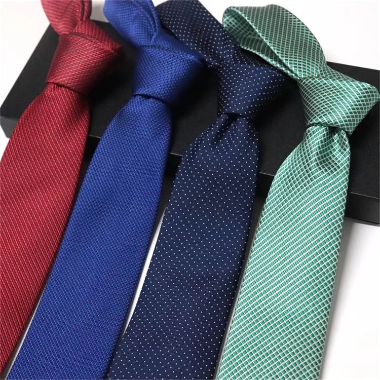 Men's Pure Business Silk Neck Ties 8cm Black & White Paisley/Dot & Striped Patterns Jacquard Weave Wholesale Available