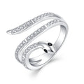 925 Sterling Silver Animal Inspired Jewelry Silver Snake Shaped Ring for Women