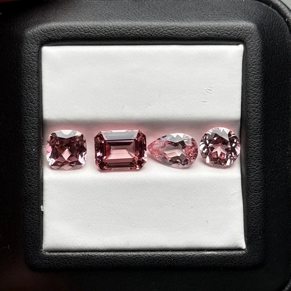 Lab Created Pink Morganite Emerald Asscher Oval Pear Round Cushion Princess Heart Shape 3-12mm Gemstone