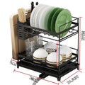 New 2 Tiers Standing Type Stainless Steel Dish and Bowl Drying Rack for Kitchen Islands & Carts